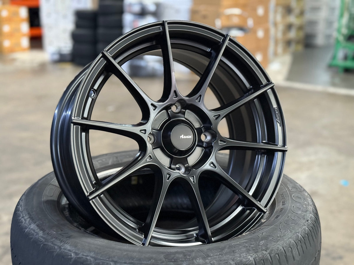New 15X7 ET35 Advanti Storm S1 Rim (4 wheel) Matt Black 4X114.3