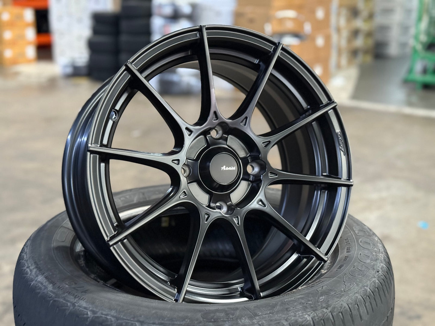 New 15X7 ET35 Advanti Storm S1 Rim (4 wheel) Matt Black 4X114.3