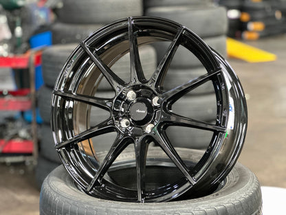 New 17X7 ET40 Advanti Storm S1 Rim (4 wheel) Gloss Black 4X100
