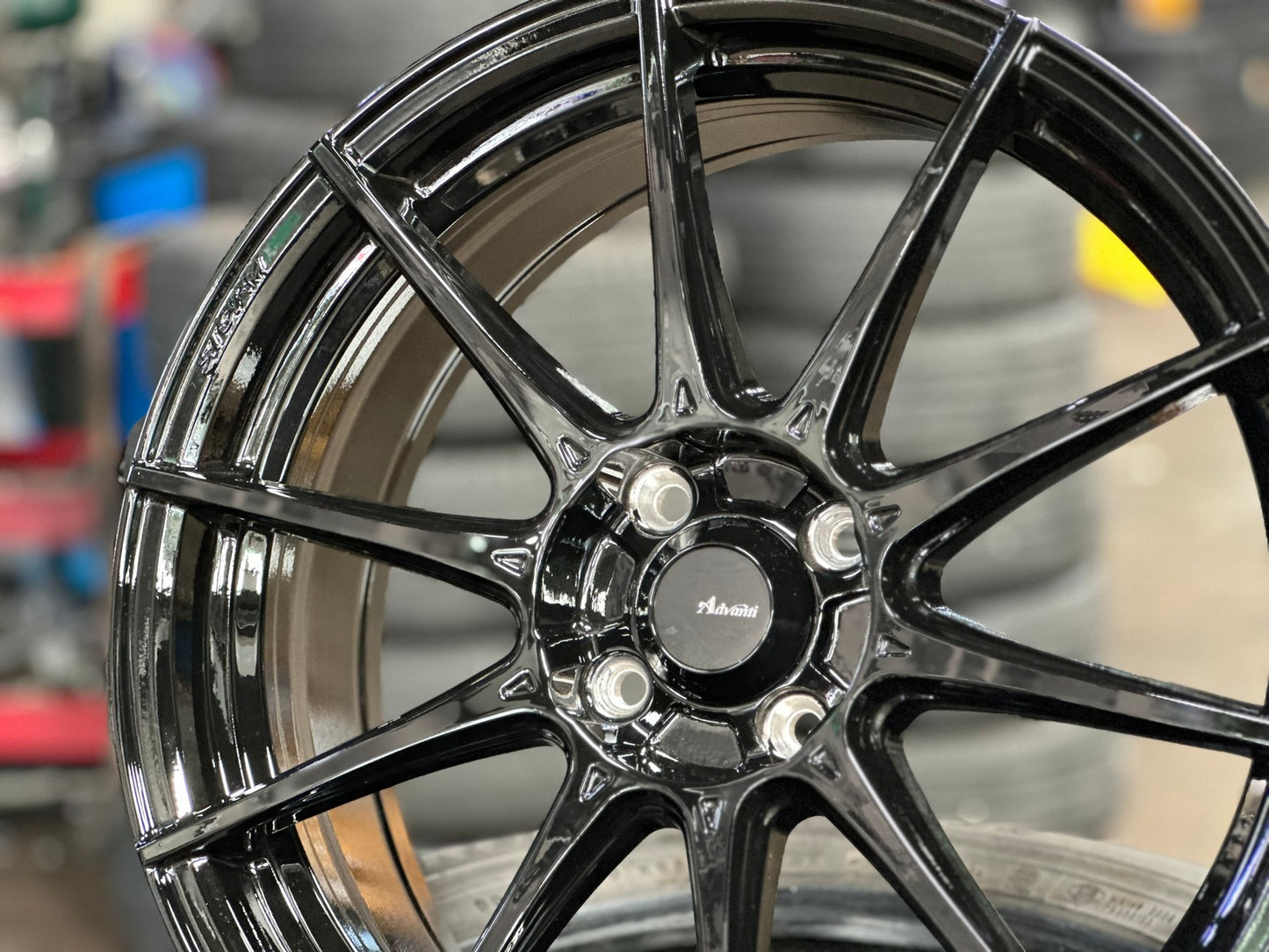 New 17X7 ET40 Advanti Storm S1 Rim (4 wheel) Gloss Black 4X100