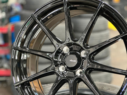 New 17X7 ET40 Advanti Storm S1 Rim (4 wheel) Gloss Black 4X100