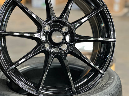 New 17X7 ET40 Advanti Storm S1 Rim (4 wheel) Gloss Black 4X100