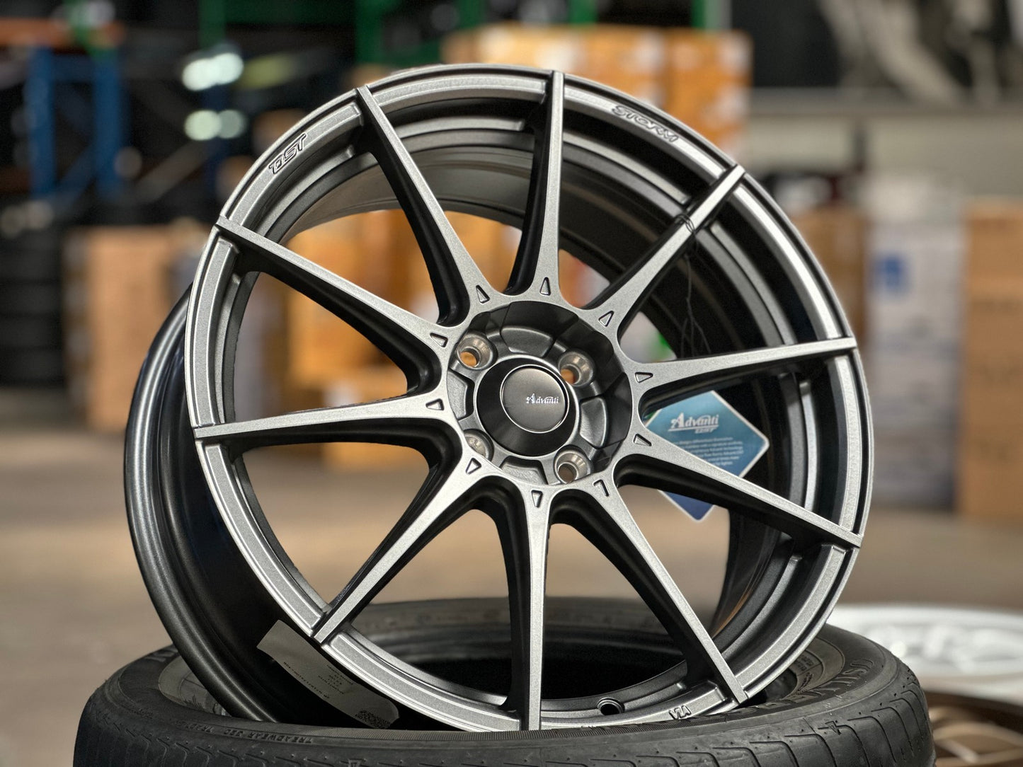 New 17X7 ET40 Advanti Storm S1 Rim (4 wheel) Matt Gunmetal 4X100