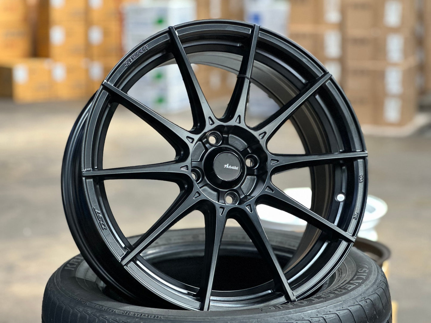 New 17X7 ET40 Advanti Storm S1 Rim (4 wheel) Matt Black 4X100