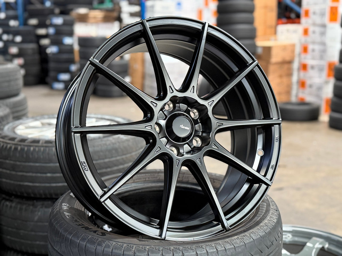NEW 18X8 ET45 Advanti Storm S1 Rim (4 wheel) Matt Black 5X112