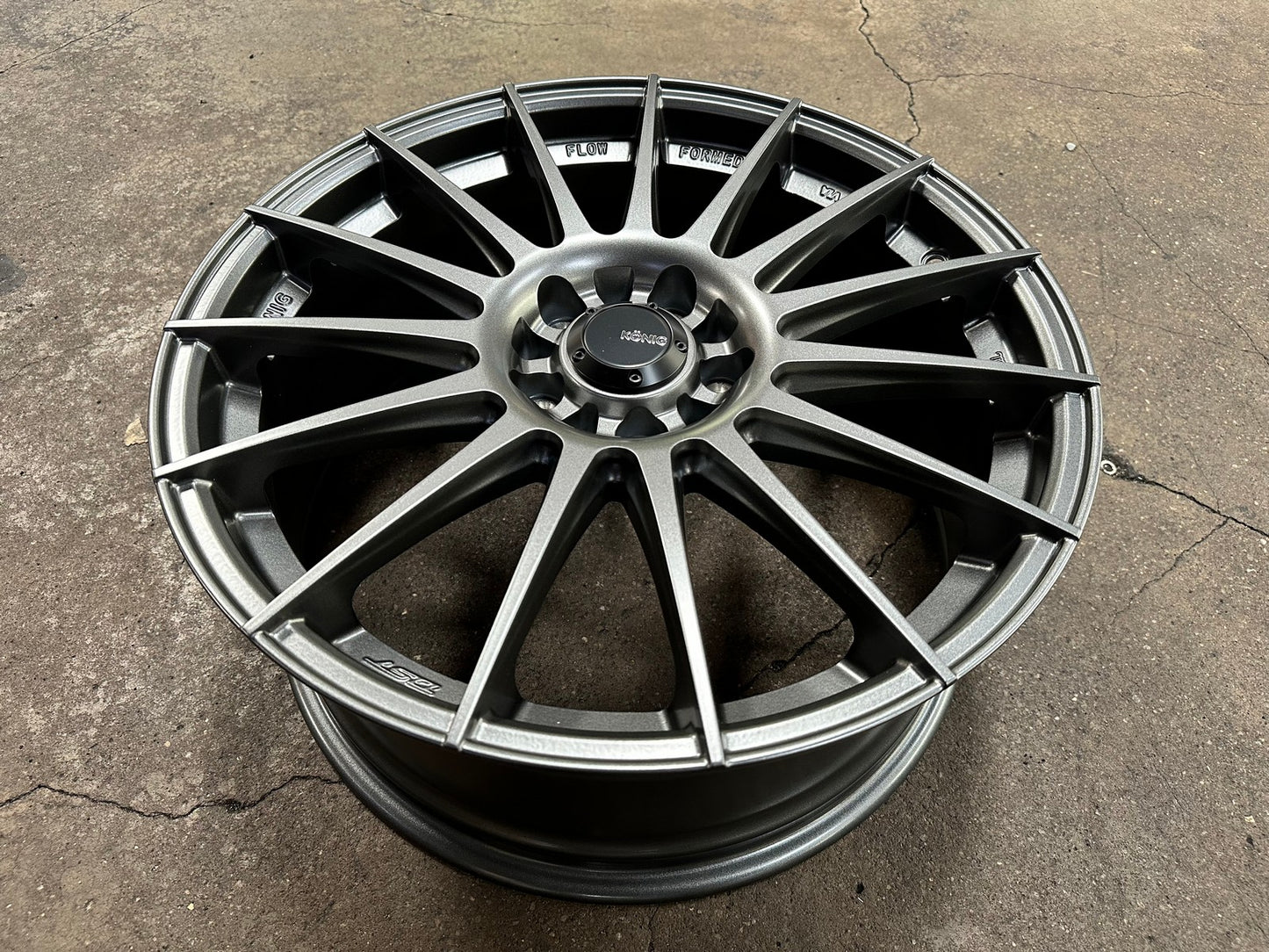 New 18X8 ET45 Konig Rennform Rim (4 wheel) Matt Gunmetal 5X112