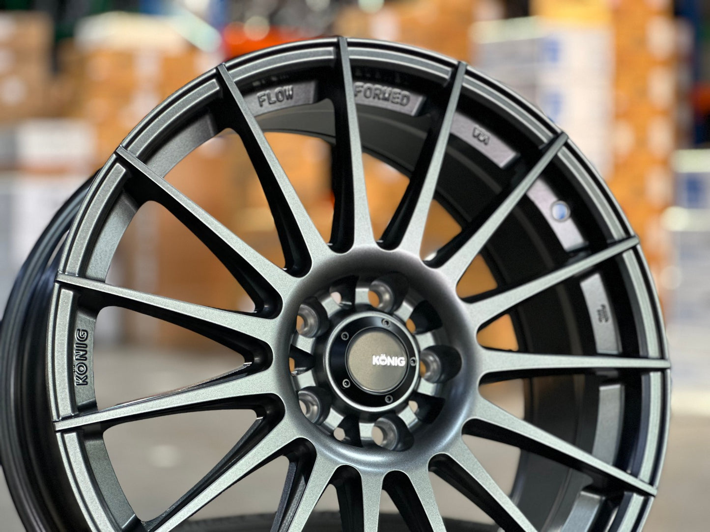 New 18X8 ET45 Konig Rennform Rim (4 wheel) Matt Gunmetal 5X112