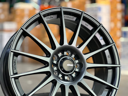 New 18X8 ET45 Konig Rennform Rim (4 wheel) Matt Gunmetal 5X112