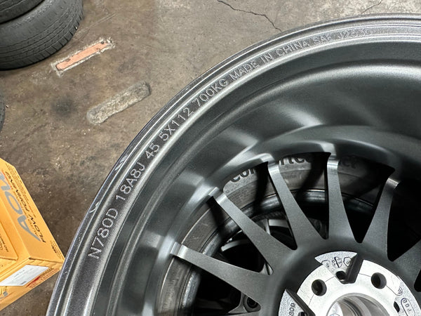 New 18X8 ET45 Konig Rennform Rim (4 wheel) Matt Gunmetal 5X112