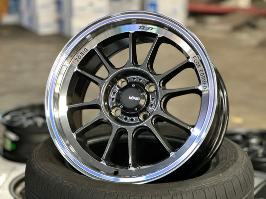 New 15X7.5 ET35 Konig Hypergram Rim (4 wheel) Gloss Gunmetal 4X100