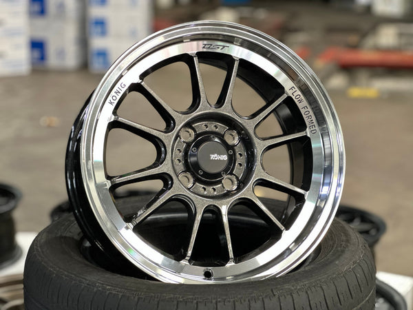 New 15X7.5 ET35 Konig Hypergram Rim (4 wheel) Gloss Gunmetal 4X100