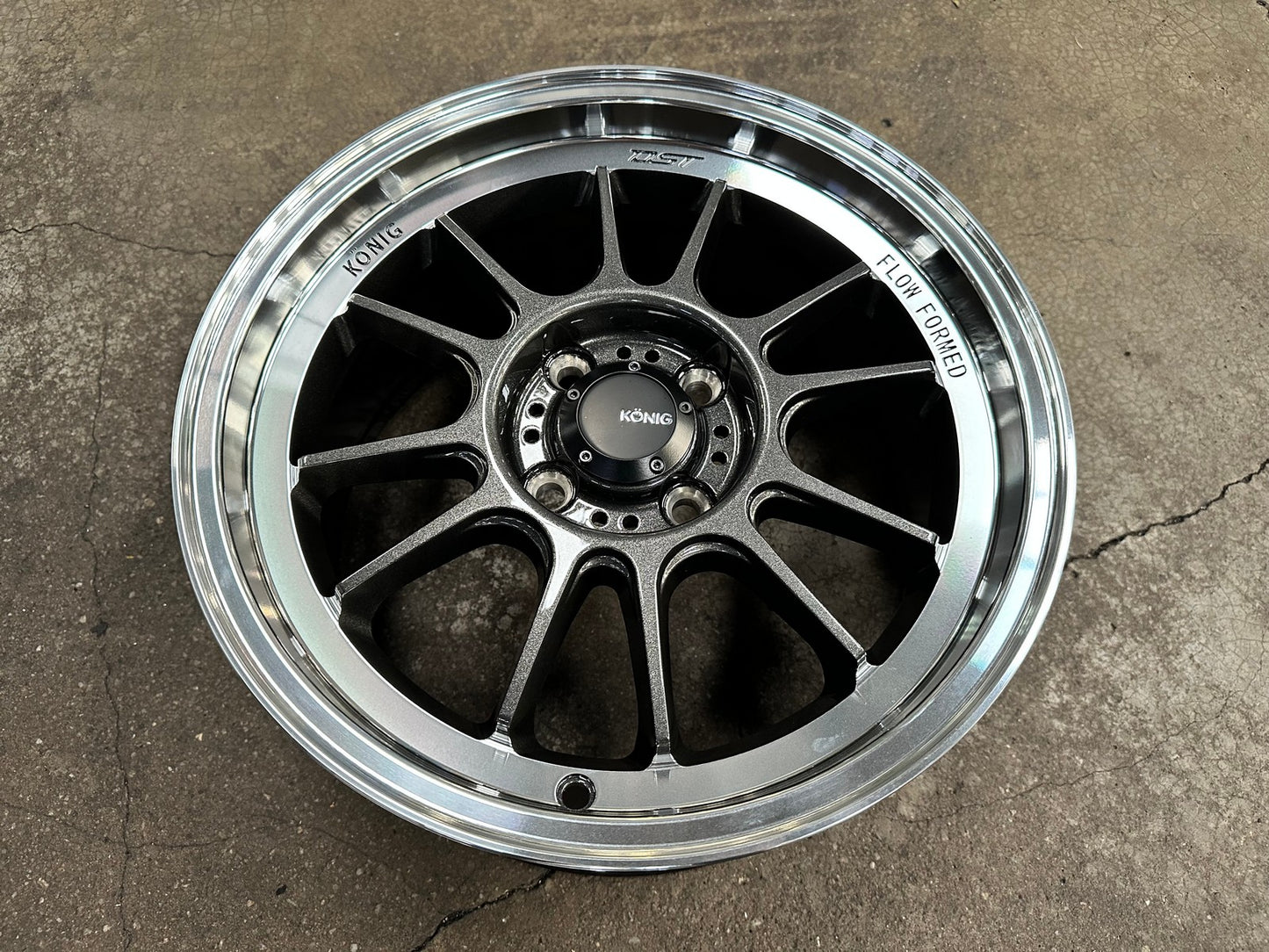 New 15X7.5 ET35 Konig Hypergram Rim (4 wheel) Gloss Gunmetal 4X100