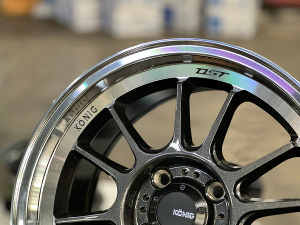 New 15X7.5 ET35 Konig Hypergram Rim (4 wheel) Gloss Gunmetal 4X100