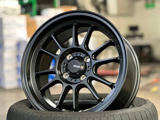 New 15X7.5 ET35 Konig Hypergram Rim (4 wheel) Matt Black 4X100