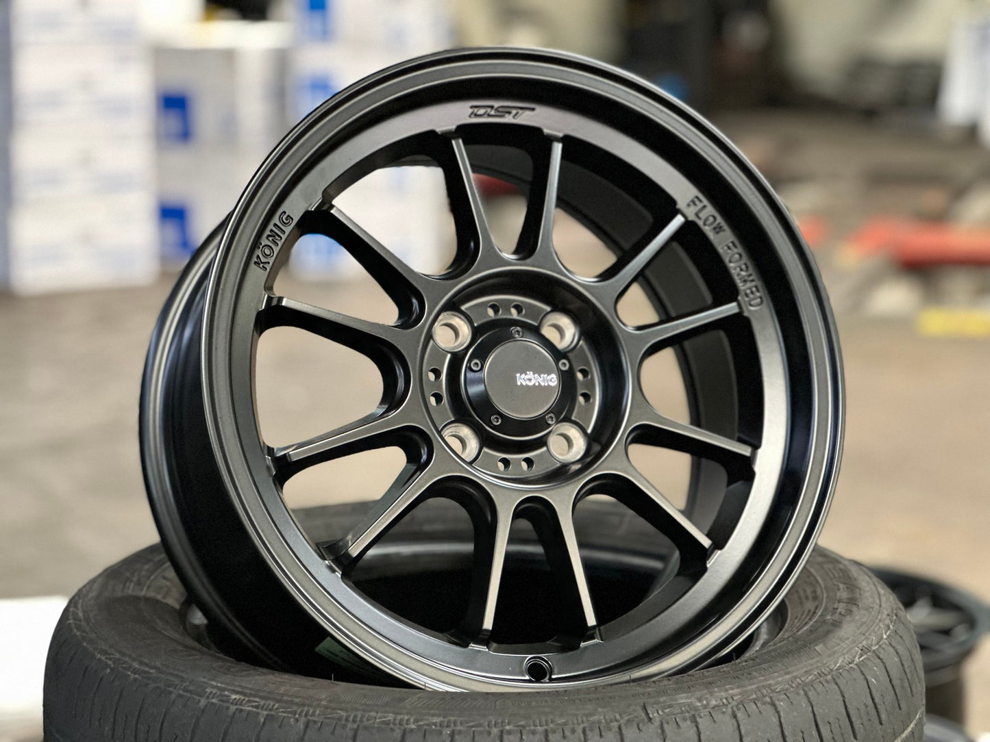 New 15X7.5 ET35 Konig Hypergram Rim (4 wheel) Matt Black 4X100