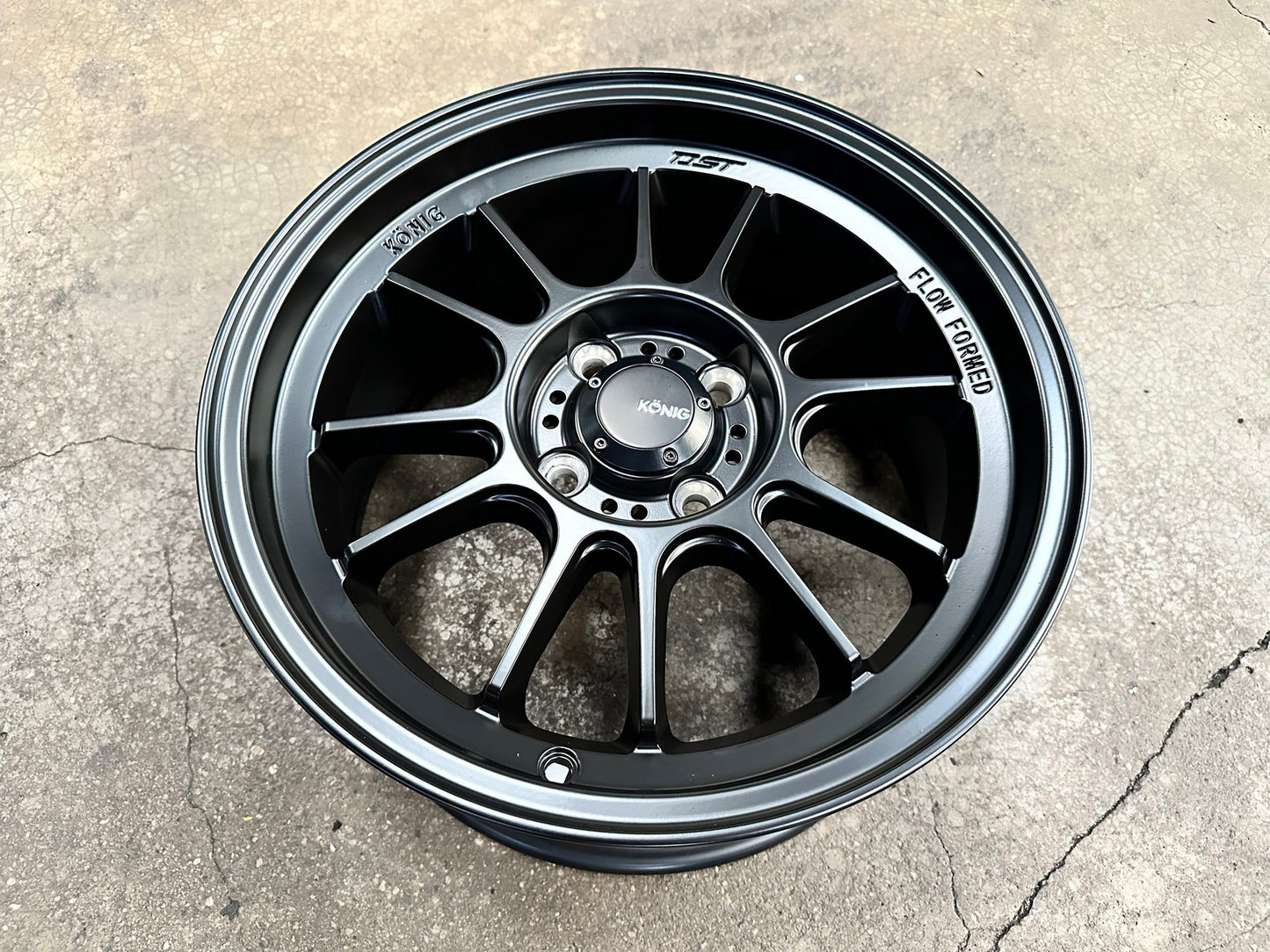New 15X7.5 ET35 Konig Hypergram Rim (4 wheel) Matt Black 4X100