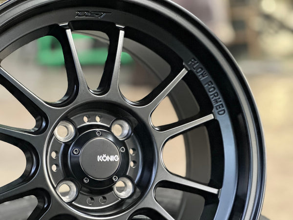 New 15X7.5 ET35 Konig Hypergram Rim (4 wheel) Matt Black 4X100