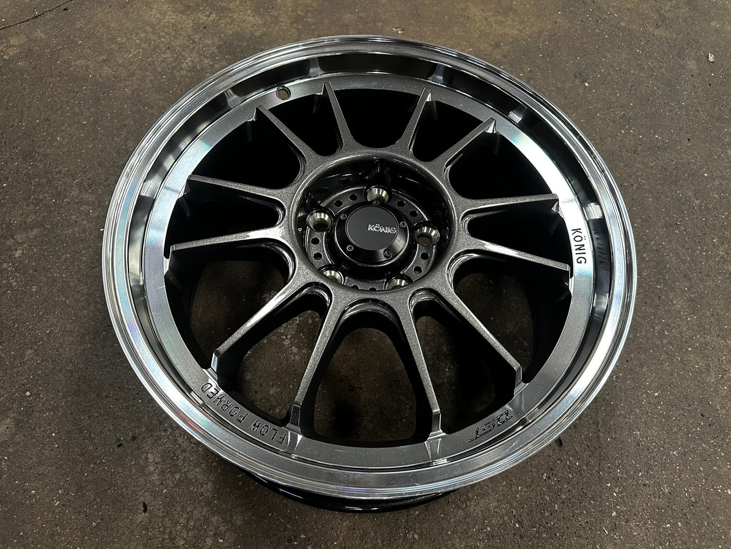 New 17X8 ET45 Konig Hypergram Rim (4 wheel) Gloss Gunmetal 5X114.3