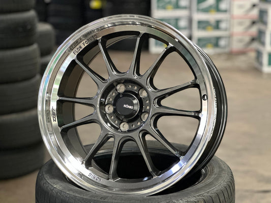 New 18X8.5 ET43 Konig Hypergram Rim (4 wheel) Gloss Gunmetal 5X112
