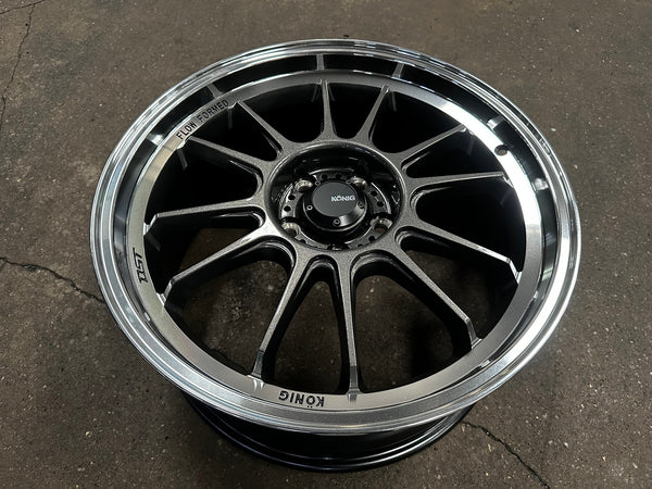 New 18X8.5 ET43 Konig Hypergram Rim (4 wheel) Gloss Gunmetal 5X112