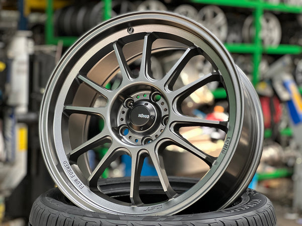 New 18X8.5 ET35 Konig Hypergram Rim (4 wheel) Matt Gunmetal 5X114.3