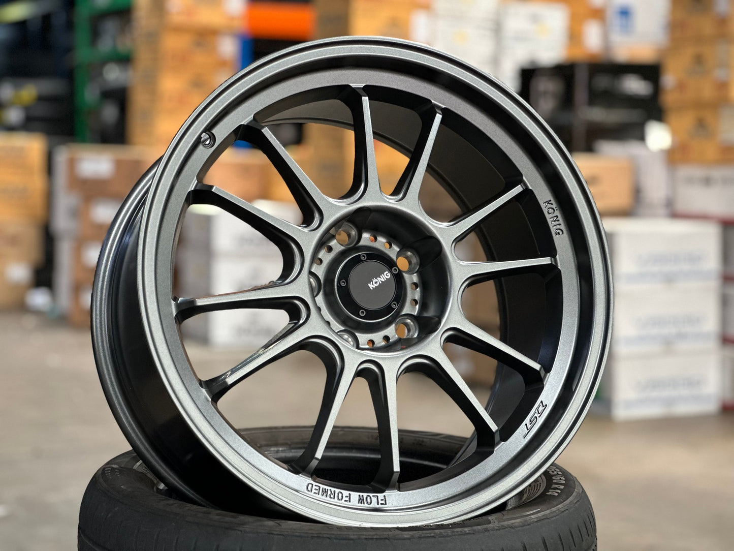 New 18X9.5 ET35 Konig Hypergram Rim (4 wheel) Matt Gunmetal 5X120