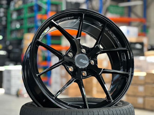 New 18X8.5 ET42 Advanti Astra Rim (4 wheel) Gloss Black 5X114.3