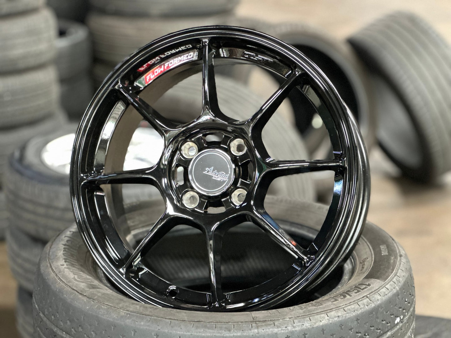 New 15X6.5 ET42 Advanti Blizzard Rim (4 wheel) Gloss Black 4X100