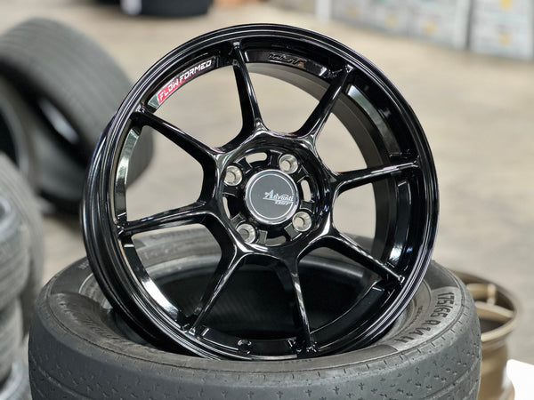 New 15X6.5 ET42 Advanti Blizzard Rim (4 wheel) Gloss Black 4X100