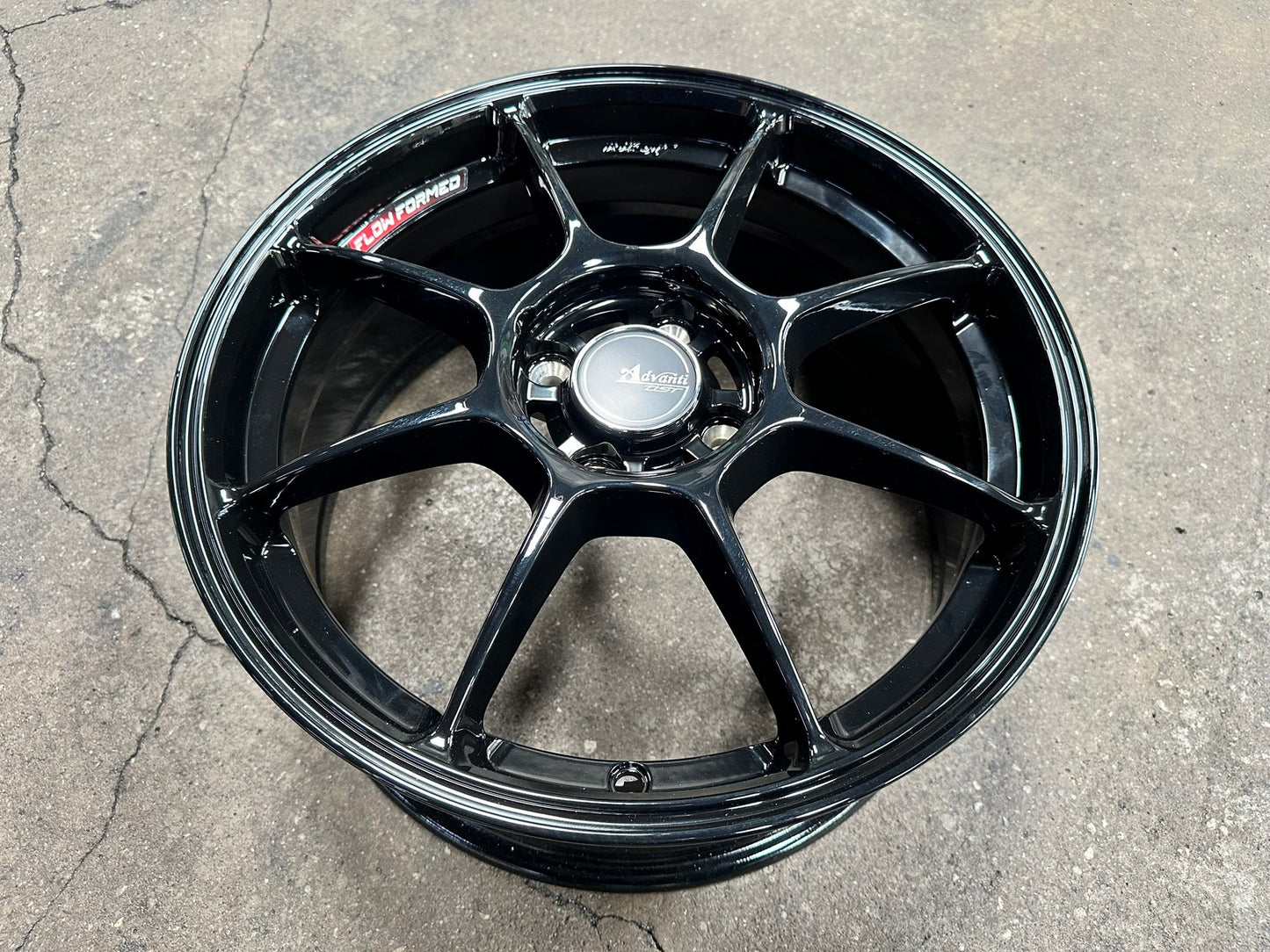 New 16X7 ET40 Advanti Blizzard Rim (4 wheel) Gloss Black 4X100