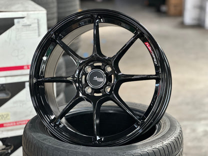 New 17X7.5 ET40 Advanti Blizzard Rim (4 wheel) Gloss Black 4X100