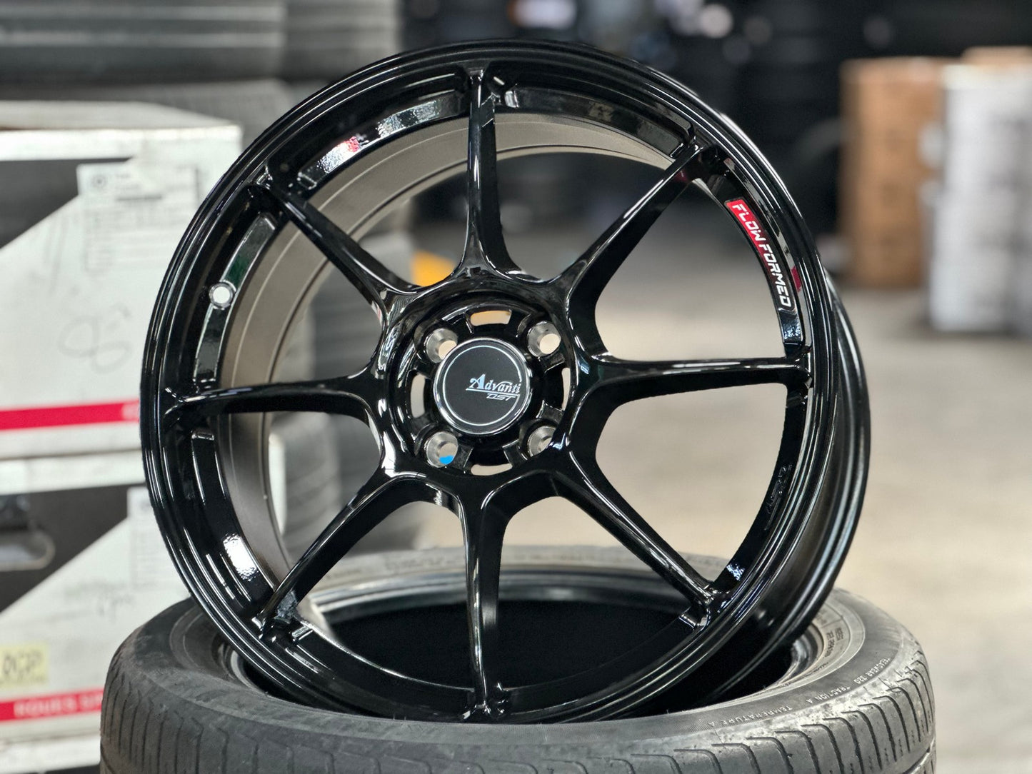 New 17X7.5 ET40 Advanti Blizzard Rim (4 wheel) Gloss Black 4X100