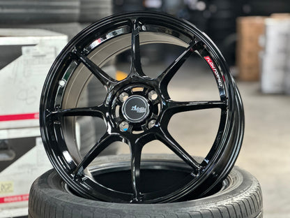 New 17X7.5 ET40 Advanti Blizzard Rim (4 wheel) Gloss Black 4X100