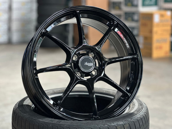 New 17X7.5 ET40 Advanti Blizzard Rim (4 wheel) Gloss Black 4X100