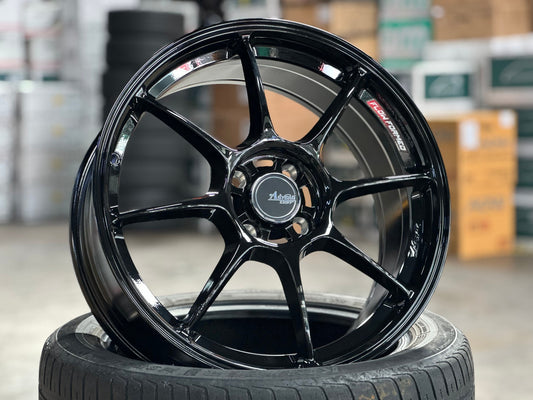 New 17X7 ET40 Advanti Blizzard Rim (4 wheel) Gloss Black 4X100