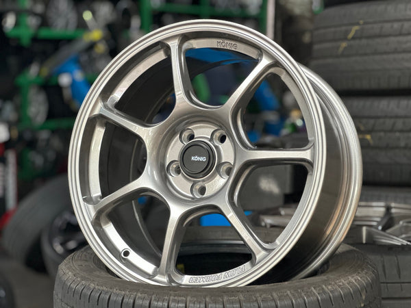 New 17X8 ET38 Konig Ultragram Rim (4 wheel) Gloss Gunmetal 5X100