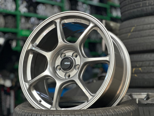 New 17X8 ET38 Konig Ultragram Rim (4 wheel) Gloss Gunmetal 5X100