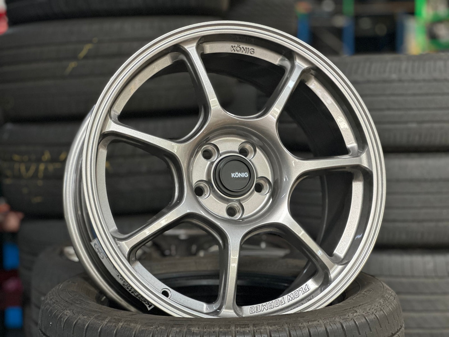 New 17X8 ET38 Konig Ultragram Rim (4 wheel) Gloss Gunmetal 5X100