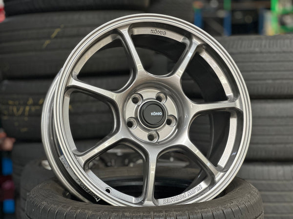 New 17X8 ET38 Konig Ultragram Rim (4 wheel) Gloss Gunmetal 5X100