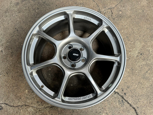 New 17X8 ET38 Konig Ultragram Rim (4 wheel) Gloss Gunmetal 5X100