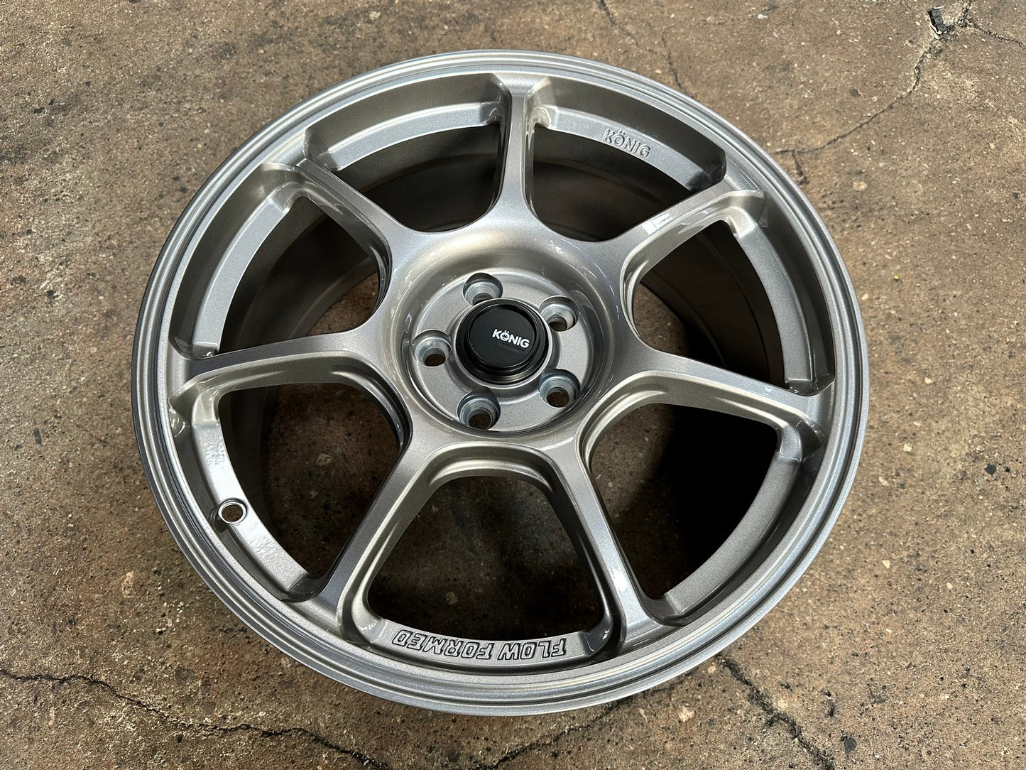 New 17X8 ET38 Konig Ultragram Rim (4 wheel) Gloss Gunmetal 5X100