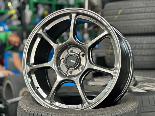New 17X8 ET38 Konig Ultragram Rim (4 wheel) Dark Gunmetal 5X100