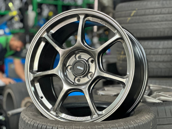 New 17X8 ET38 Konig Ultragram Rim (4 wheel) Dark Gunmetal 5X100