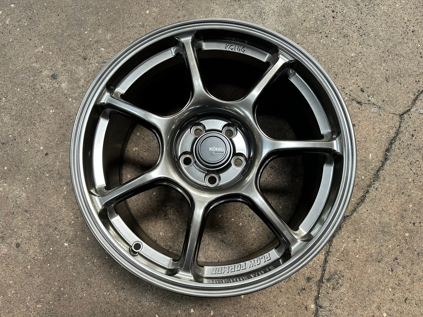 New 17X8 ET38 Konig Ultragram Rim (4 wheel) Dark Gunmetal 5X100