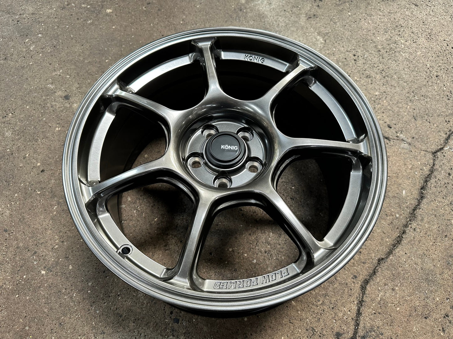 New 17X8 ET38 Konig Ultragram Rim (4 wheel) Dark Gunmetal 5X100