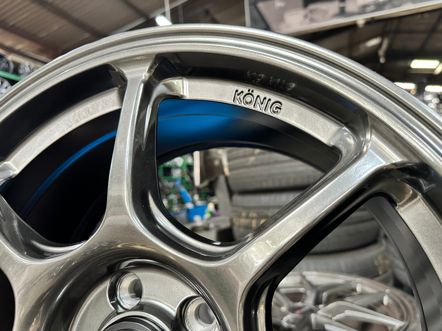 New 17X8 ET38 Konig Ultragram Rim (4 wheel) Dark Gunmetal 5X100