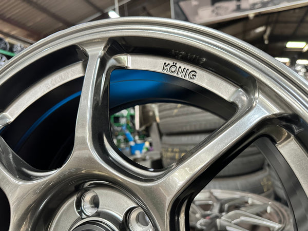 New 17X8 ET38 Konig Ultragram Rim (4 wheel) Dark Gunmetal 5X100