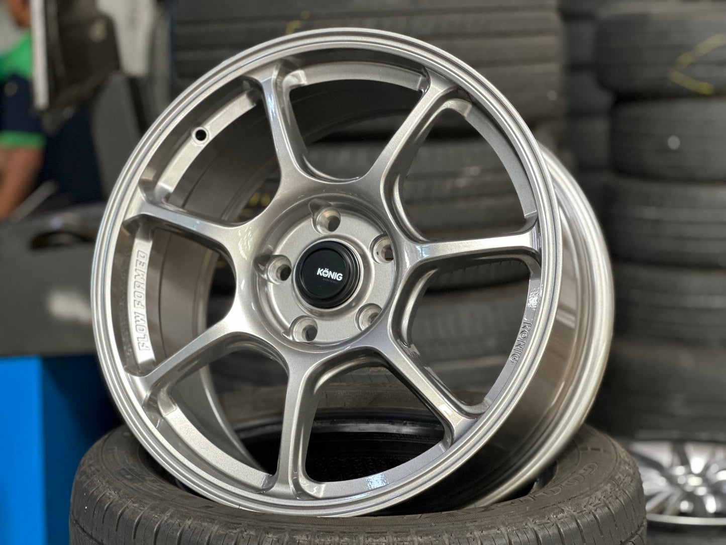 New 17X8 ET40 Konig Ultragram Rim (4 wheel) Dark Gunmetal 5X114.3