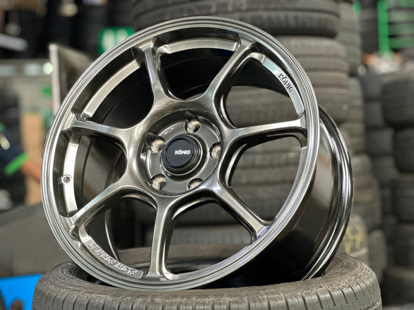 New 17X8 ET40 Konig Ultragram Rim (4 wheel) Gloss Gunmetal 5X114.3