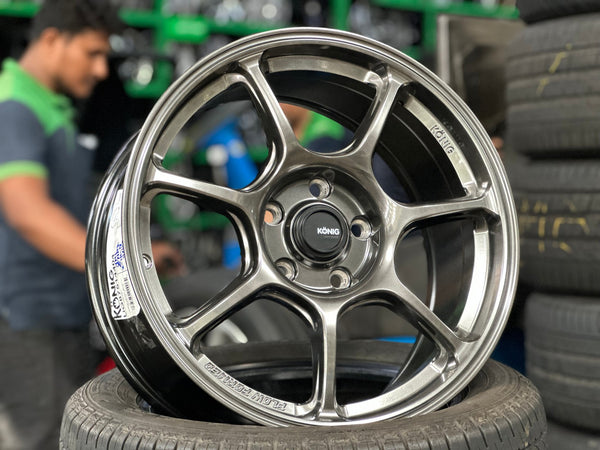 New 17X8 ET40 Konig Ultragram Rim (4 wheel) Gloss Gunmetal 5X114.3